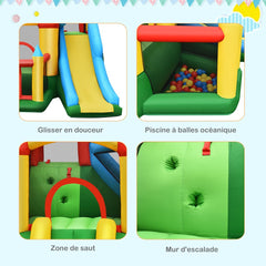 Ch芒teau Gonflable avec Souffleur pour Enfants de 3 10 Ans avec Plusieurs Types de Jeu Diffrents 330 x 300 x 210 cm -