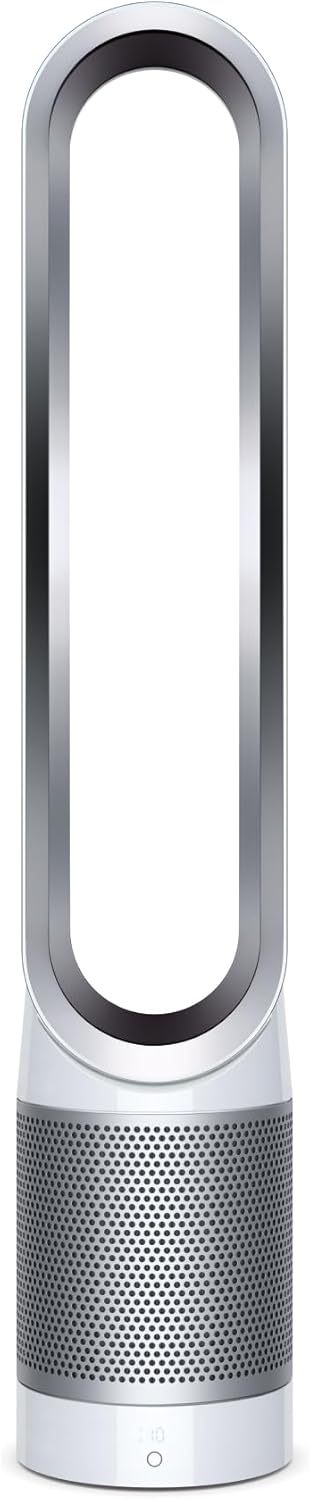 Dyson Pure Cool TP00 – Purificateur ventilateur tour sans pales, 10 vitesses, 434L/s, filtre HEPA 360°, capte 99,95% particules, Blanc/Argent