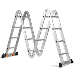 chelle Polyvalente 5 en 1 avec 2 Montants 4 Plis 15 Echelons Pliable et Multifonction Capacit 150kg en Aluminium -