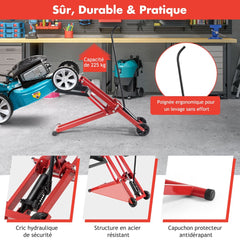 Cric de Levage pour Tondeuse Gazon pour Tracteurs et Tondeuses Gazon Autoportes Rayon de Braquage Nul Capacit de 227 Kg -