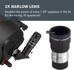 Celestron 94303 Kit d'oculaires et de filtres de 1,25 Pouce - 14 pièces dans Un étui de Transport en métal doublé de Mousse, Argent