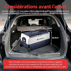 AAOBOSI Glaciere a Compression 36l, Glaciere Electrique Double Zone WiFi APP, 12 V/24 V et 100-240 V Frigo Camping, -20 ℃ à 20 ℃, pour Voiture, Camion, Bateau, Camping, Car, Caravanes,Voyageant,Maison