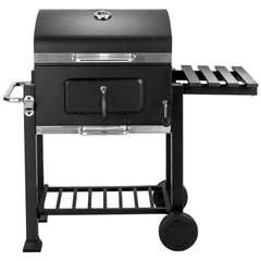 Barbecue charbon de bois 3 en 1 avec thermomtre avec grille hauteur rglable noir 1508003 -