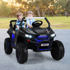 Voiture électrique Enfant 12 V Télécommande pour 3-8 Ans 2 Vitesses Ressort de Suspension Charge 59KG 118x74x71CM Noir/Rose/Rouge -