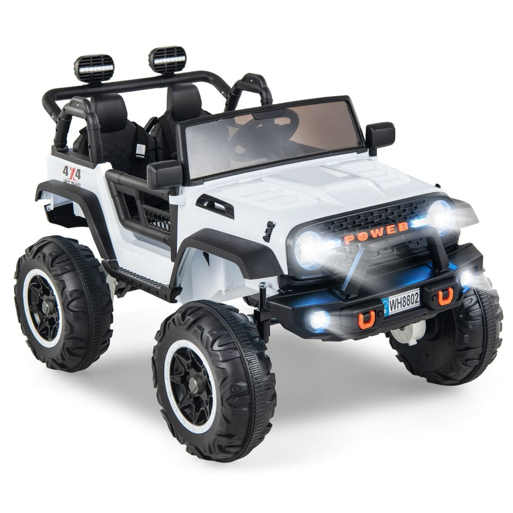 Voiture lectrique 24v pour Enfants 2 Places Tlcommande Musique Histoire Klaxon Usb Fonction de Dmarrage Lent Suspensions Ressort Blanc/Noir/Rose/Violet -