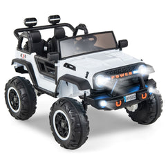 Voiture lectrique 24v pour Enfants 2 Places Tlcommande Musique Histoire Klaxon Usb Fonction de Dmarrage Lent Suspensions Ressort Blanc/Noir/Rose/Violet -
