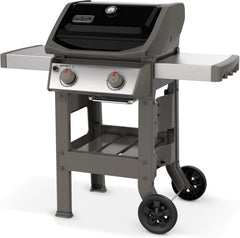 Spirit II E-210 GBS Barbecue Gaz,2 Br没leurs,Surface de Cuisson 51 x 46 cm,Thermomtre de Couvercle,Table d'Appoint Rabattable (Gauche),4 Roues - Noir et Argent (44010153)
