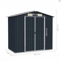 Abris de Jardin Gris Mtal 205 x 183 x 129 cm -