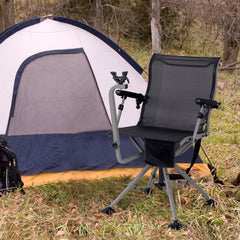 Chaise de Chasse Portable Chaise de Tir avec Sige de Pliable Rglables Rotation 360掳 Support de Fusil Rglable Charge 150 kg Noir -