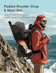 besrey Porte-bébé de randonnée, Sac à dos pour enfant, à usage en extérieur, Pliable - Noir
