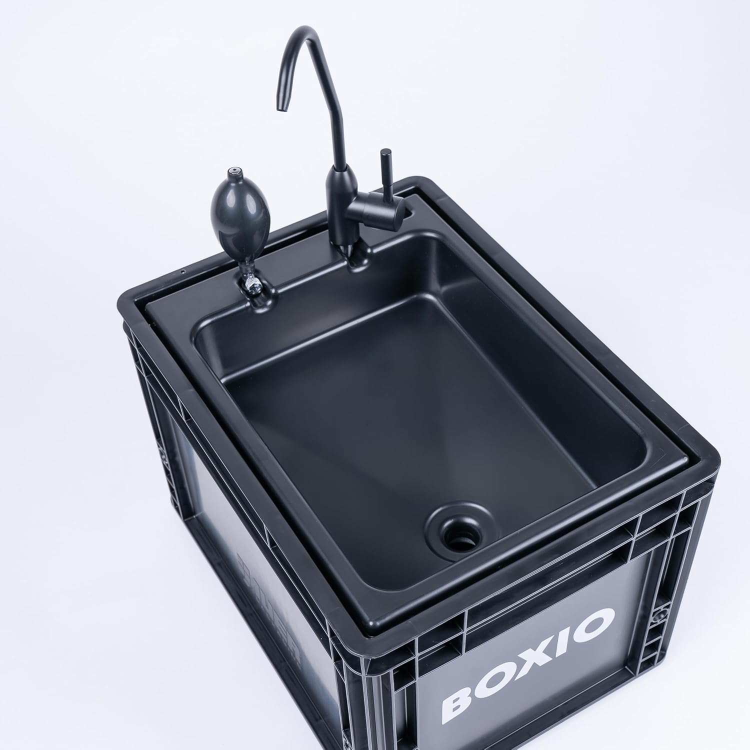 - Wash: Lavabo Mobile avec Pompe à Main - vier Camping Car,Van,Camping,Jardin | vier avec Bac,Robinet en Plastique,Noir -