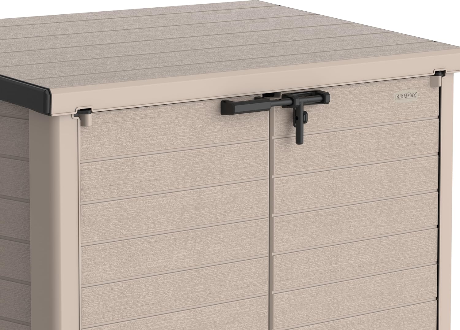 Duramax StoreAway 1200L Plastic Garden Shed/ Flat Lid,Outdoor Storage Shed,Wheelie Bin Hideaways,Wheelie bin box,Durable Construction,Ideal for Bikes,BBQs & 2x 240L Bins,145x85x125 cm,Brown