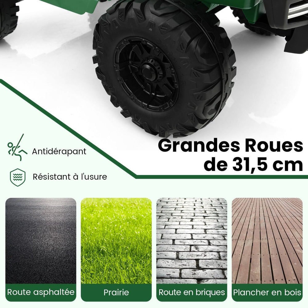 24V Voiture lectrique 2 Places Enfants avec Tlcommande 2,4G Musique LED Dmarrage Lent 2 Vitesses Charge 35kg pour 3-8 Ans+ Rouge/Rose/Vert -