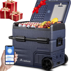 115L Glaciere Electrique Double Zone,Glaciere a Compression WiFi APP,12 V/24 V et 100-240 V Frigo Camping,-20 鈩 20 鈩pour Voiture,Camion,Bateau,Camping,Car,Caravanes,Voyageant,Maison