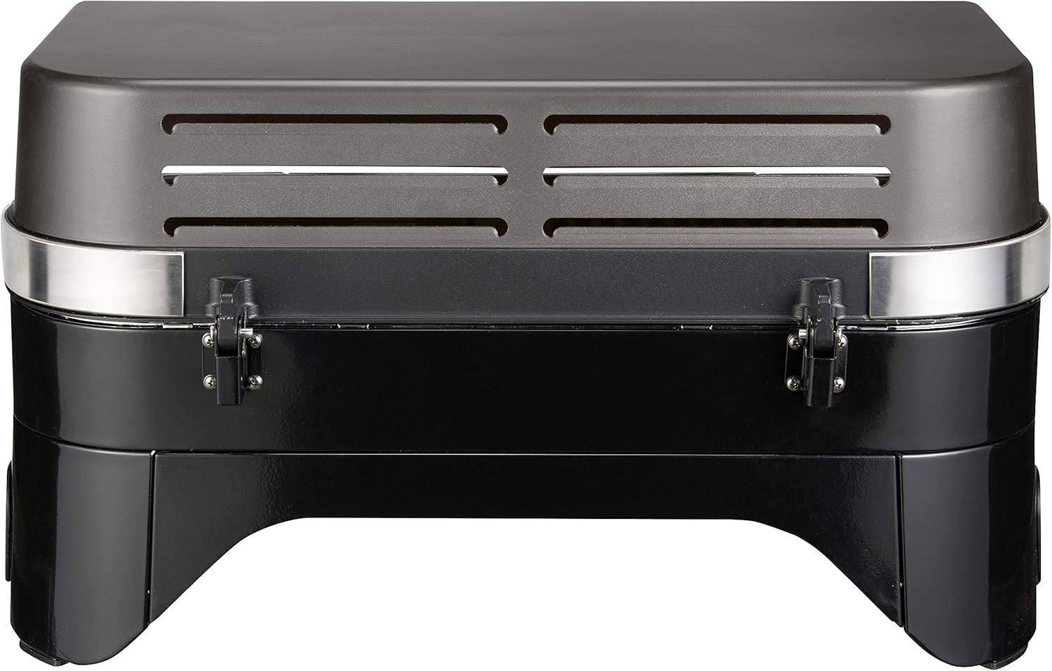 Attitude2go,Barbecue de Table  Faible fume,BBQ Portable, Couvercle,thermomtre,et Grille en Fonte,Alimentation : Cartouche de gaz CV 470 Plus,Gris