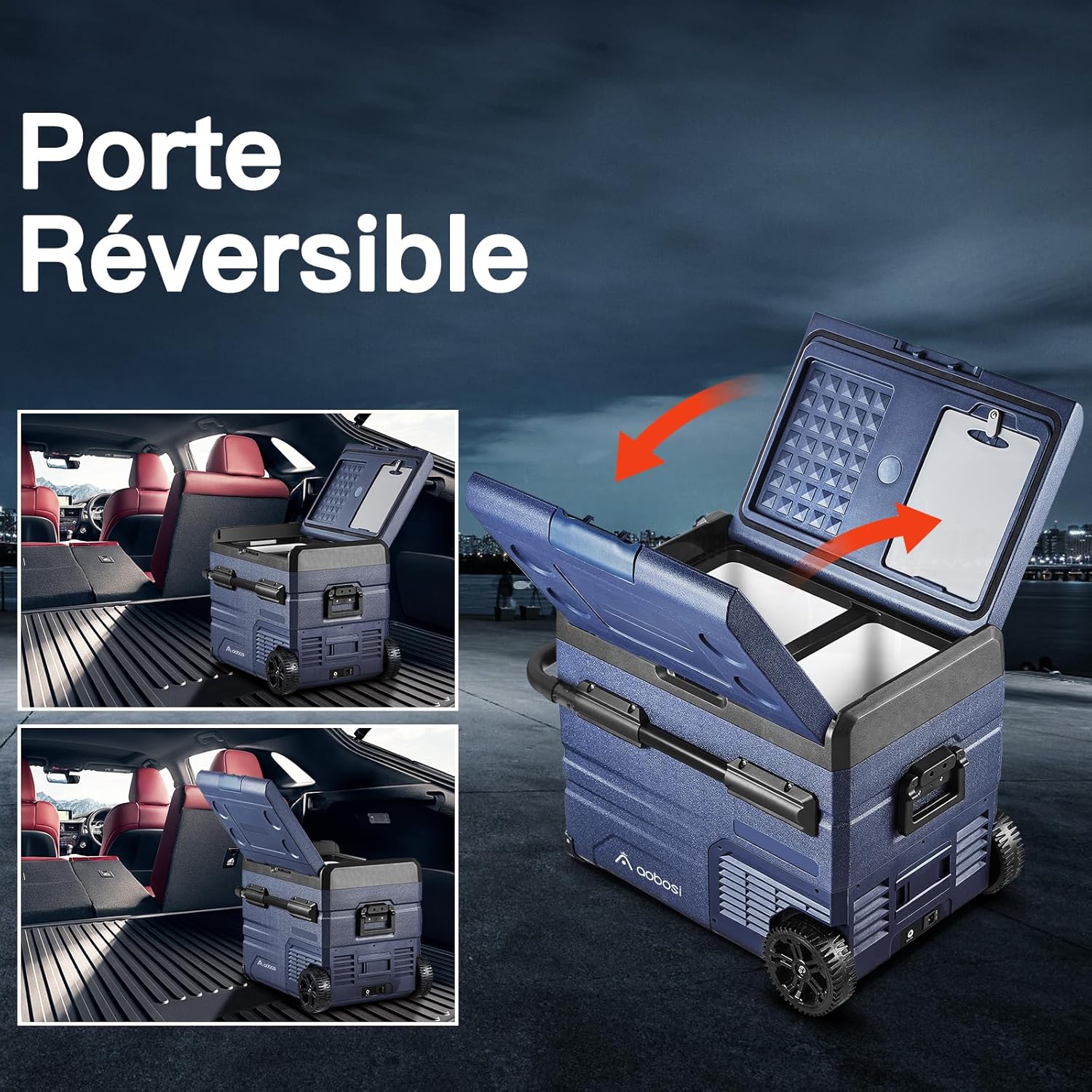 115L Glaciere Electrique Double Zone,Glaciere a Compression WiFi APP,12 V/24 V et 100-240 V Frigo Camping,-20 鈩 20 鈩pour Voiture,Camion,Bateau,Camping,Car,Caravanes,Voyageant,Maison