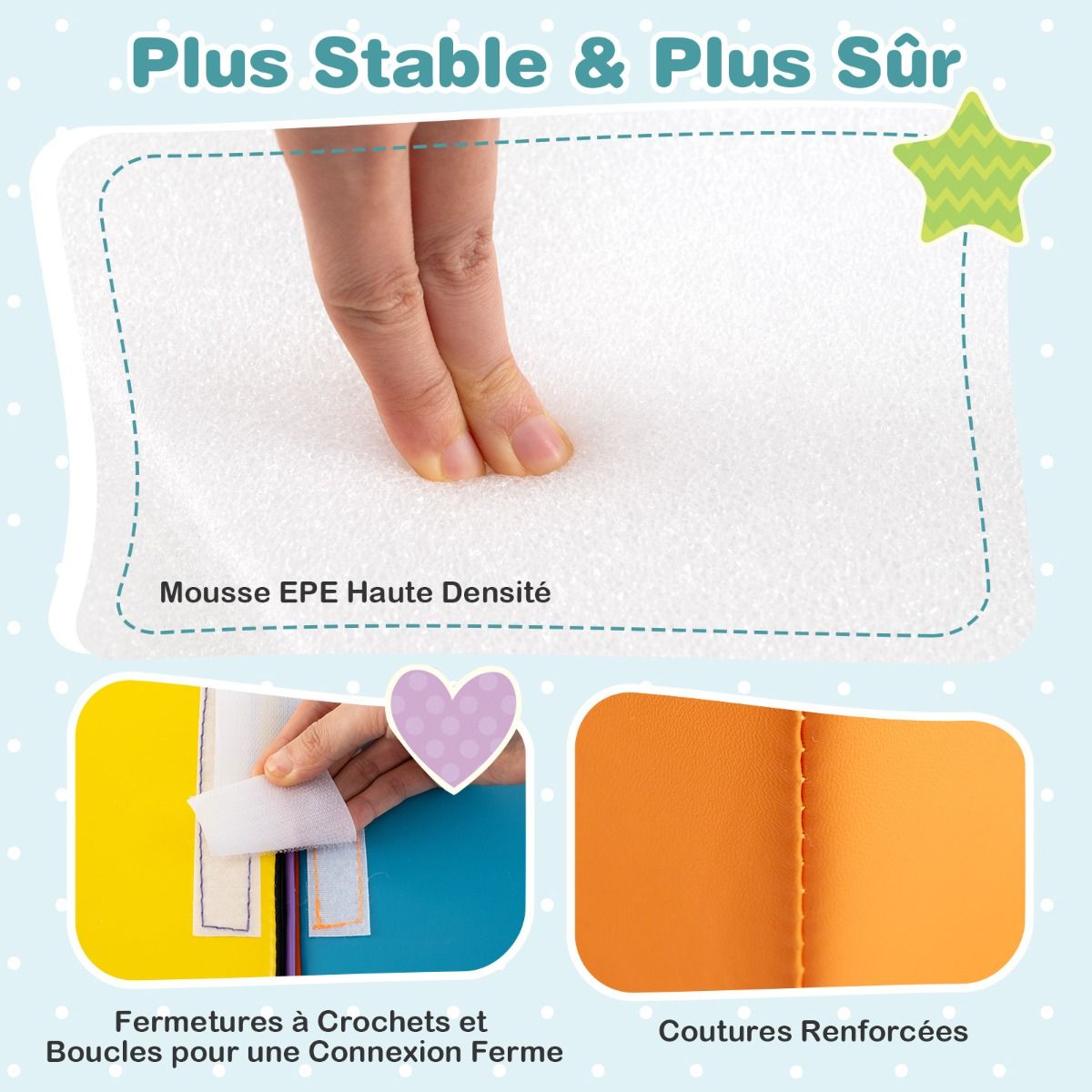 6 Blocs d橢scalade en Mousse Jeu d橢scalade pour Tout-Petits Jeu d橝ctivit d橢scalade Color Tunnel Escaliers et Rampe pour 12+ Mois Color/Bleu/Violet -
