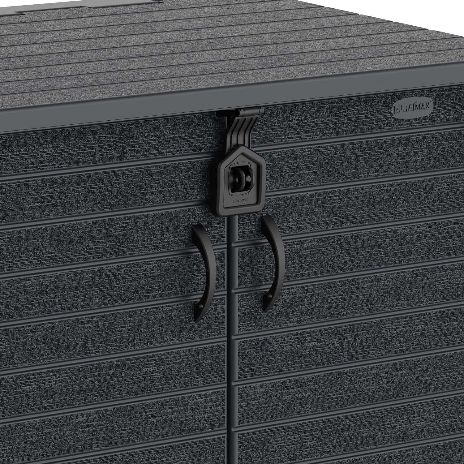 Duramax StoreAway 1200L Plastic Garden Shed/ Flat Lid,Outdoor Storage Shed,Wheelie Bin Hideaways,Wheelie bin box,Durable Construction,Ideal for Bikes,BBQs & 2x 240L Bins,145x85x125 cm,Brown