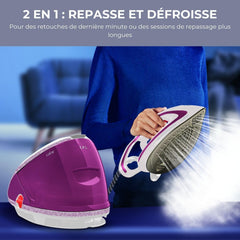 Calor Pro Express Ultimate Centrale Vapeur, Haute Pression, 7.3 bars, Fonction Pressing 490 g/min, Collecteur de calcaire, Fabrique en France GV9560C0