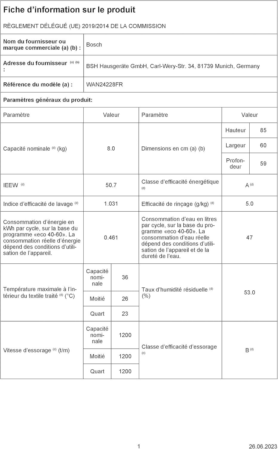 WAN24228FR,Srie 4,Lave linge hublot,8 kg,1200 trs/min,Blanc -