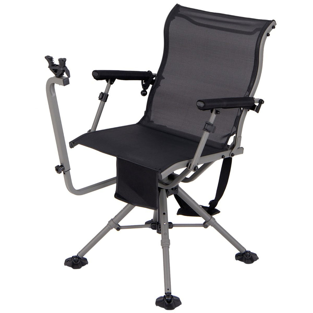 Chaise de Chasse Portable Chaise de Tir avec Sige de Pliable Rglables Rotation  360掳 Support de Fusil Rglable Charge 150 kg Noir -