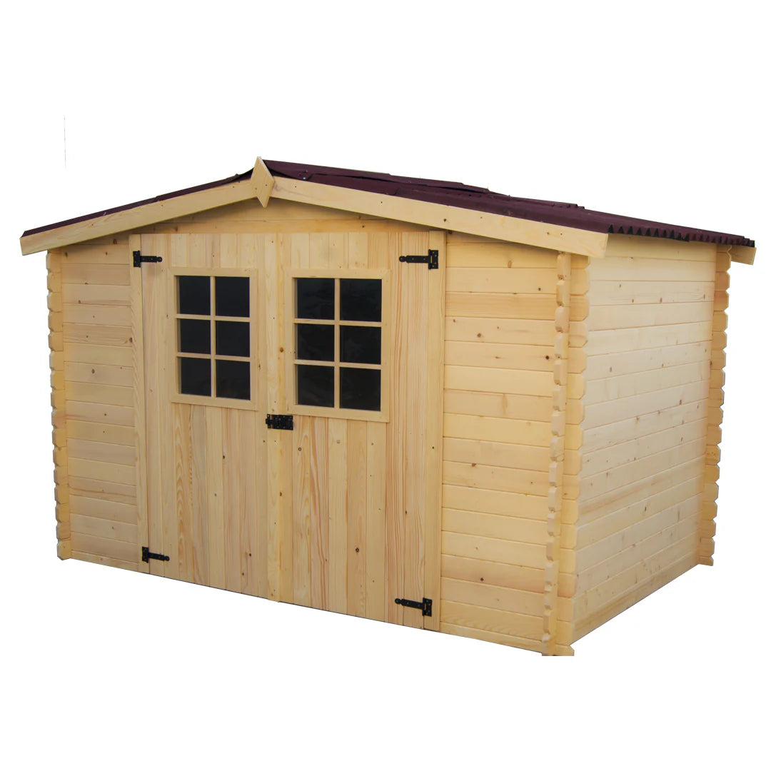 Casetta di Legno 300 x 184 cm con Pannelli a Incastro Senza Pavimento -