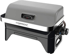Attitude2go,Barbecue de Table  Faible fume,BBQ Portable, Couvercle,thermomtre,et Grille en Fonte,Alimentation : Cartouche de gaz CV 470 Plus,Gris