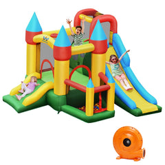 Château Gonflable avec Souffleur pour Enfants de 3 à 10 Ans avec Plusieurs Types de Jeu Différents 330 x 300 x 210 cm -