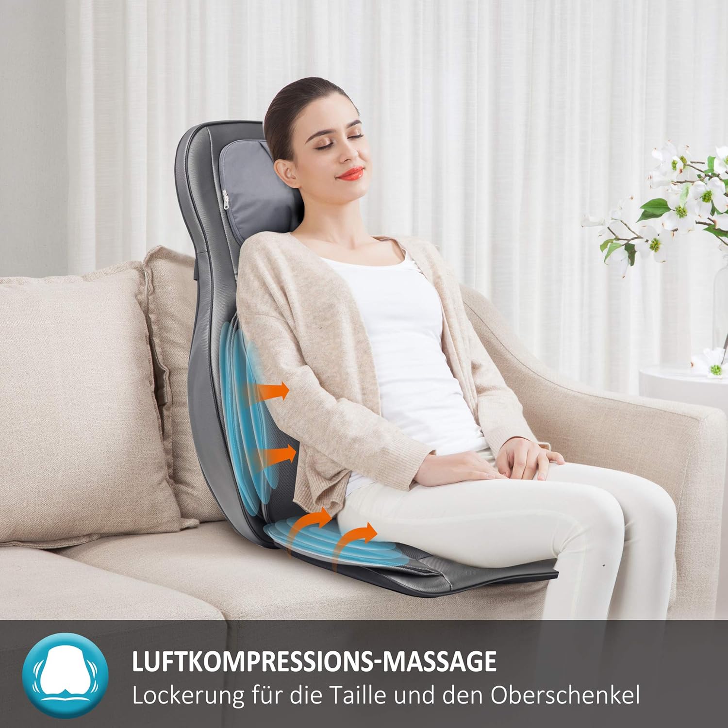 COMFIER Siège Massant Shiatsu avec Compression et Roulement - Masseur de Dos avec Chaleur, Chaise Massage de pétrissage pour Le Dos, Le Cou et Les épaules, Cadeau Papa Maman Femme Homme