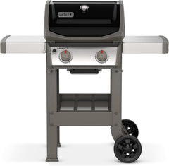 Spirit II E-210 GBS Barbecue  Gaz,2 Br没leurs,Surface de Cuisson 51 x 46 cm,Thermomtre de Couvercle,Table d'Appoint Rabattable (Gauche),4 Roues - Noir et Argent (44010153)