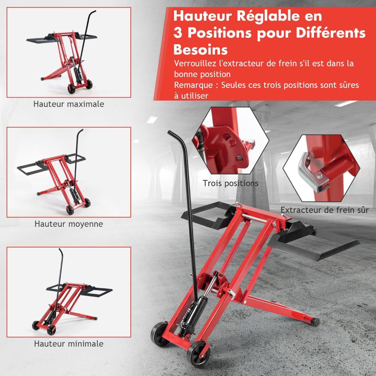 Cric de Levage pour Tondeuse  Gazon pour Tracteurs et Tondeuses  Gazon Autoportes  Rayon de Braquage Nul Capacit de 227 Kg -