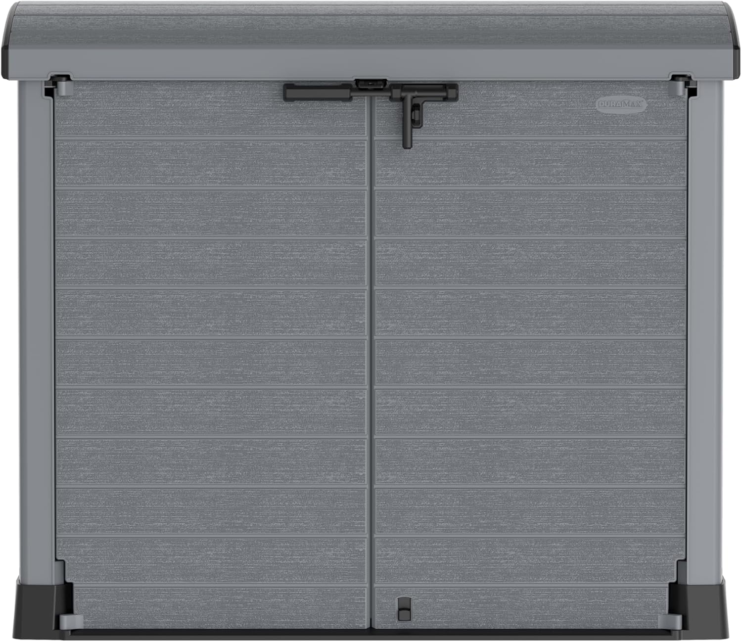 Duramax StoreAway 1200L Plastic Garden Shed/ Flat Lid,Outdoor Storage Shed,Wheelie Bin Hideaways,Wheelie bin box,Durable Construction,Ideal for Bikes,BBQs & 2x 240L Bins,145x85x125 cm,Brown
