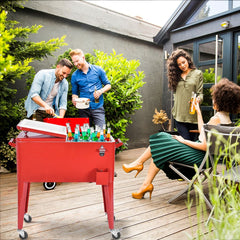 Chariot Isotherme Roulant de 76L Rfrigrant avec Roulettes Universelles Ouvre-bouteille Desserte Jardin pour Conserver Glace et Boissons -