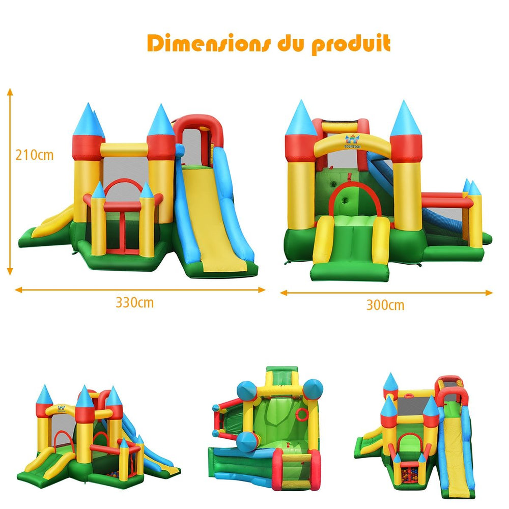 Ch芒teau Gonflable avec Souffleur pour Enfants de 3  10 Ans avec Plusieurs Types de Jeu Diffrents 330 x 300 x 210 cm -