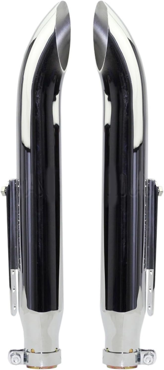 ZIAYI 1 Paire Tuyau De Silencieux D'échappement De Moto pour Harley pour Suzuki VL 125 800 1500 Intruder Bobber Chrome Conique Tourner Silencieux De Fer (Color : Chrome)