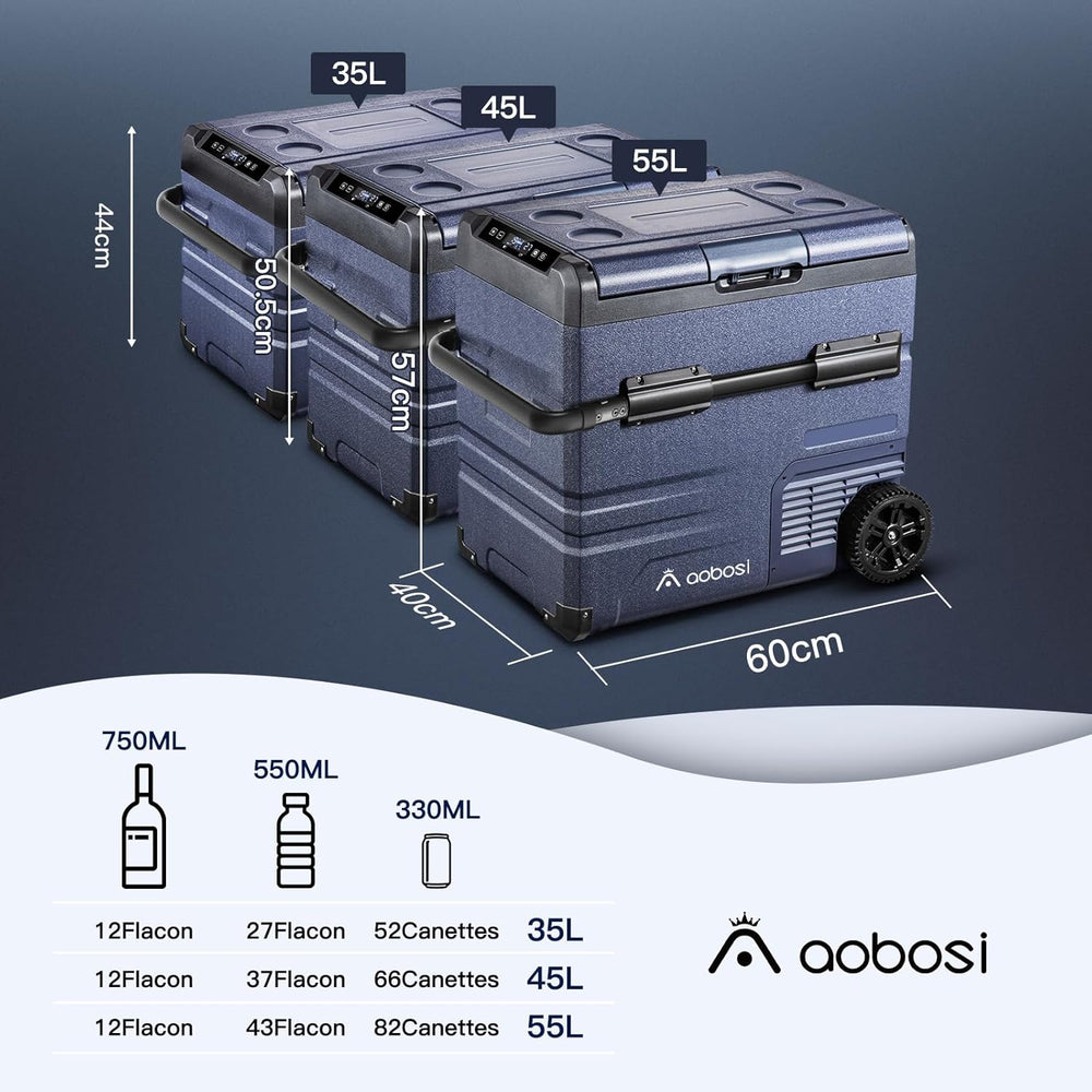 115L Glaciere Electrique Double Zone,Glaciere a Compression WiFi APP,12 V/24 V et 100-240 V Frigo Camping,-20 à 20 pour Voiture,Camion,Bateau,Camping,Car,Caravanes,Voyageant,Maison