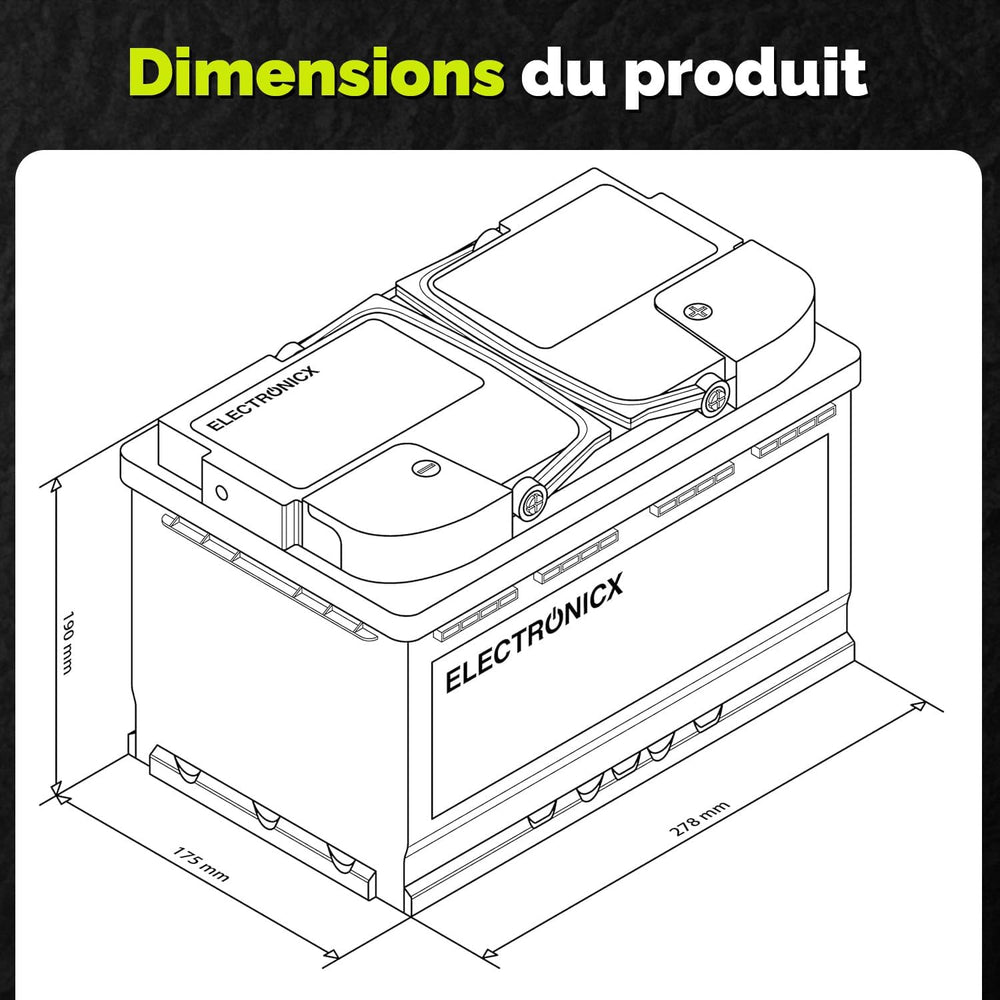Batterie AGM 12v 100Ah Electronicx Caravan Edition batterie solaire 12v accumulateur 12v batteries solaires alimentation batterie 12v agm caravane batterie camping car batterie gel 12v accumulateur