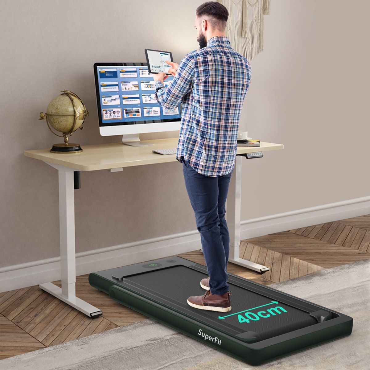 2 en 1 Tapis de Course Electrique Pliable 1 à 12 Km/H avec Haut-parleur Bluetooth Télécommande Moteur 0,75HP Vert/Blanc/Noir/Rouge/Or/Noir et Argenté/Bleu -