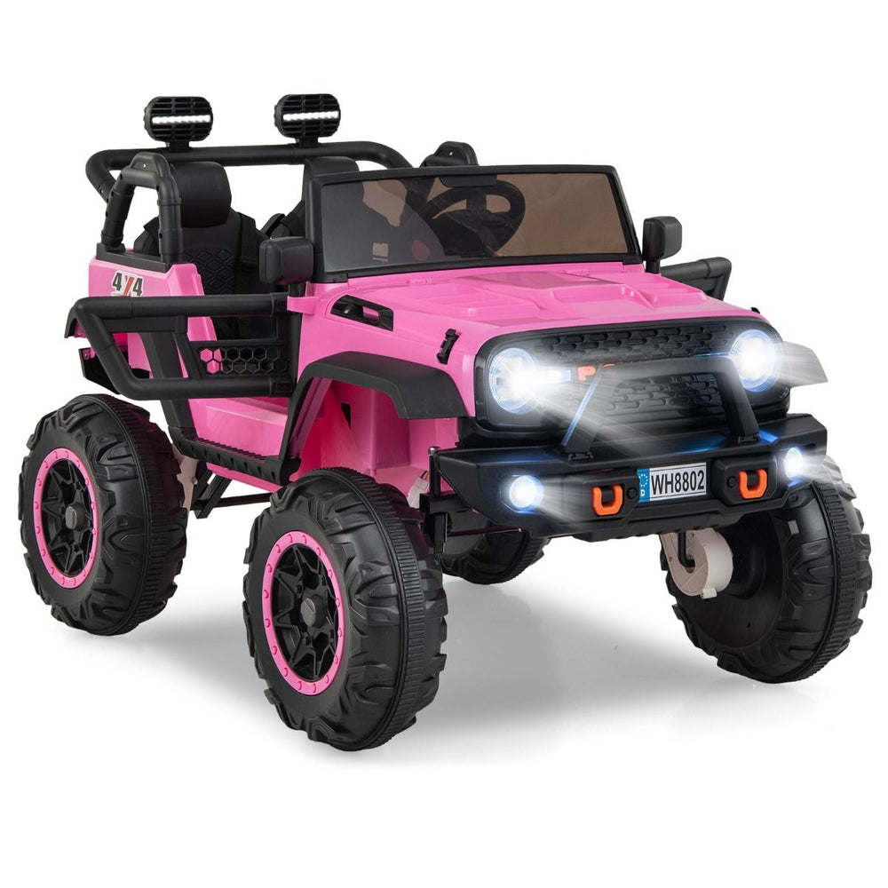 Voiture lectrique 24v pour Enfants 2 Places Tlcommande Musique Histoire Klaxon Usb Fonction de Dmarrage Lent Suspensions  Ressort Blanc/Noir/Rose/Violet -