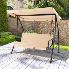 Balancelle d'Extrieur Convertible 2 Places avec Lit Plat Hamac de Terrasse avec Auvent Rglable et Coussin Amovible Pour Jardin -