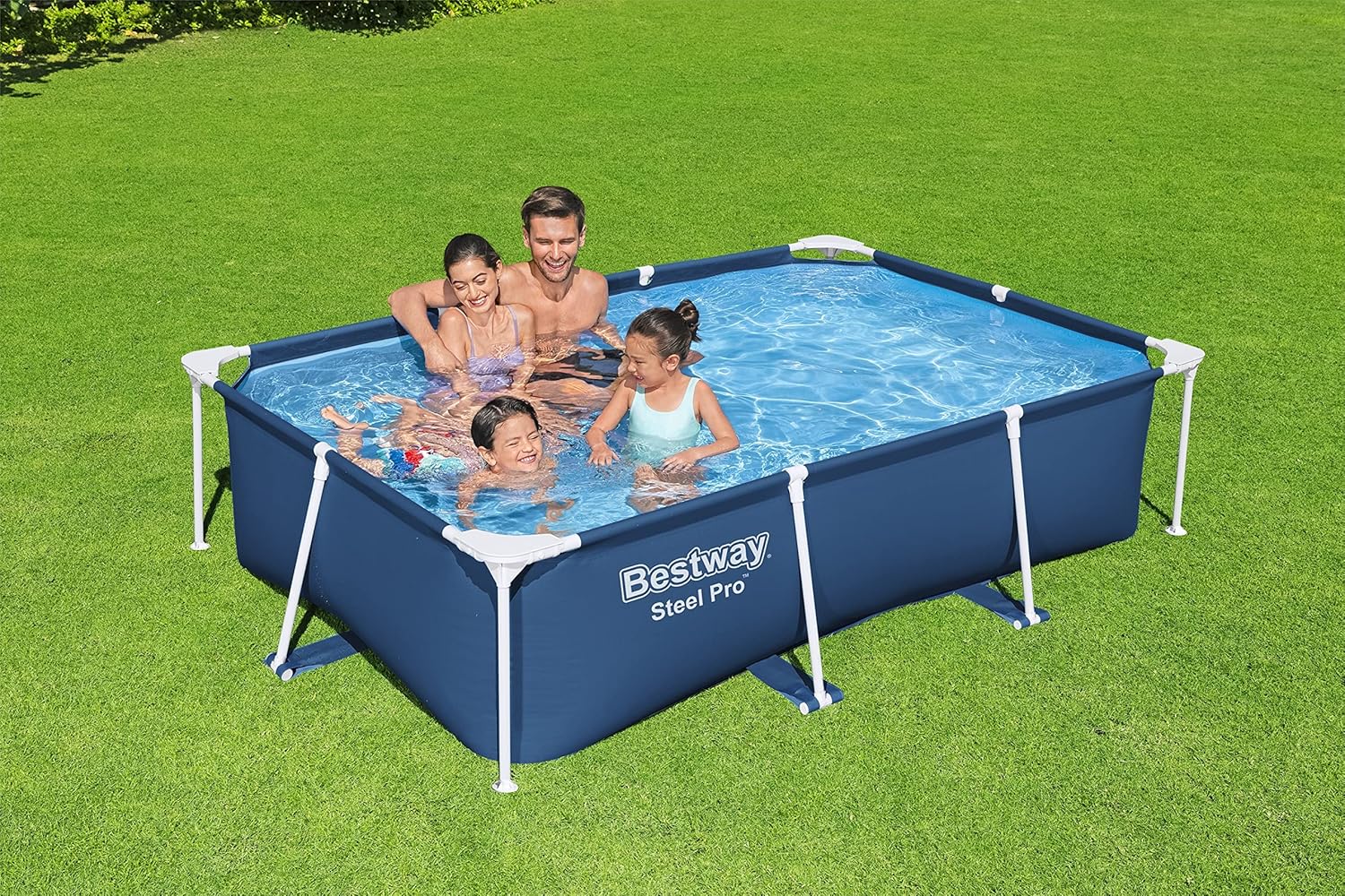 Steel Pro Piscine Hors Sol Rectangulaire 2,59 m X 1,70 m X 61 cm,Bleu