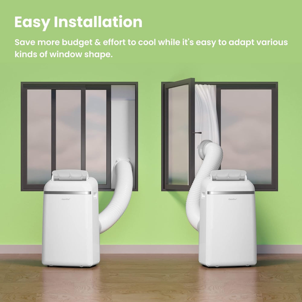 COMFEE' Climatiseur Mobile 12000 BTU/H 3,5 kW, 3 Modes, Fonction Follow Me, Télécommande, pour grandes pièces de 43㎡/117m³, Kit d'évacution inclus, Réfrigérant naturel, PAC 12000