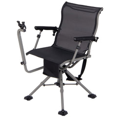 Chaise de Chasse Portable Chaise de Tir avec Siège de Pliable Réglables Rotation à 360° Support de Fusil Réglable Charge 150 kg Noir -