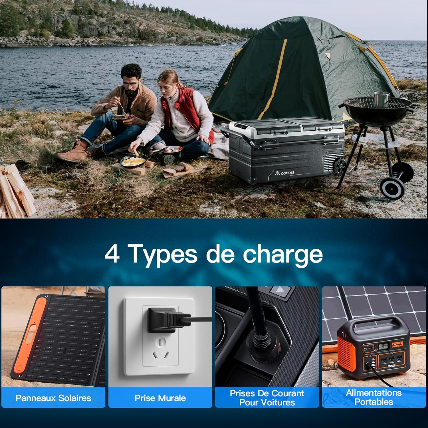115L Glaciere Electrique Double Zone,Glaciere a Compression WiFi APP,12 V/24 V et 100-240 V Frigo Camping,-20 鈩 20 鈩pour Voiture,Camion,Bateau,Camping,Car,Caravanes,Voyageant,Maison
