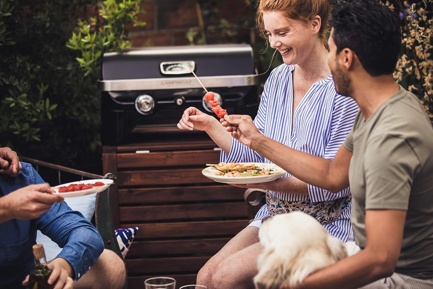 Attitude2go,Barbecue de Table  Faible fume,BBQ Portable, Couvercle,thermomtre,et Grille en Fonte,Alimentation : Cartouche de gaz CV 470 Plus,Gris