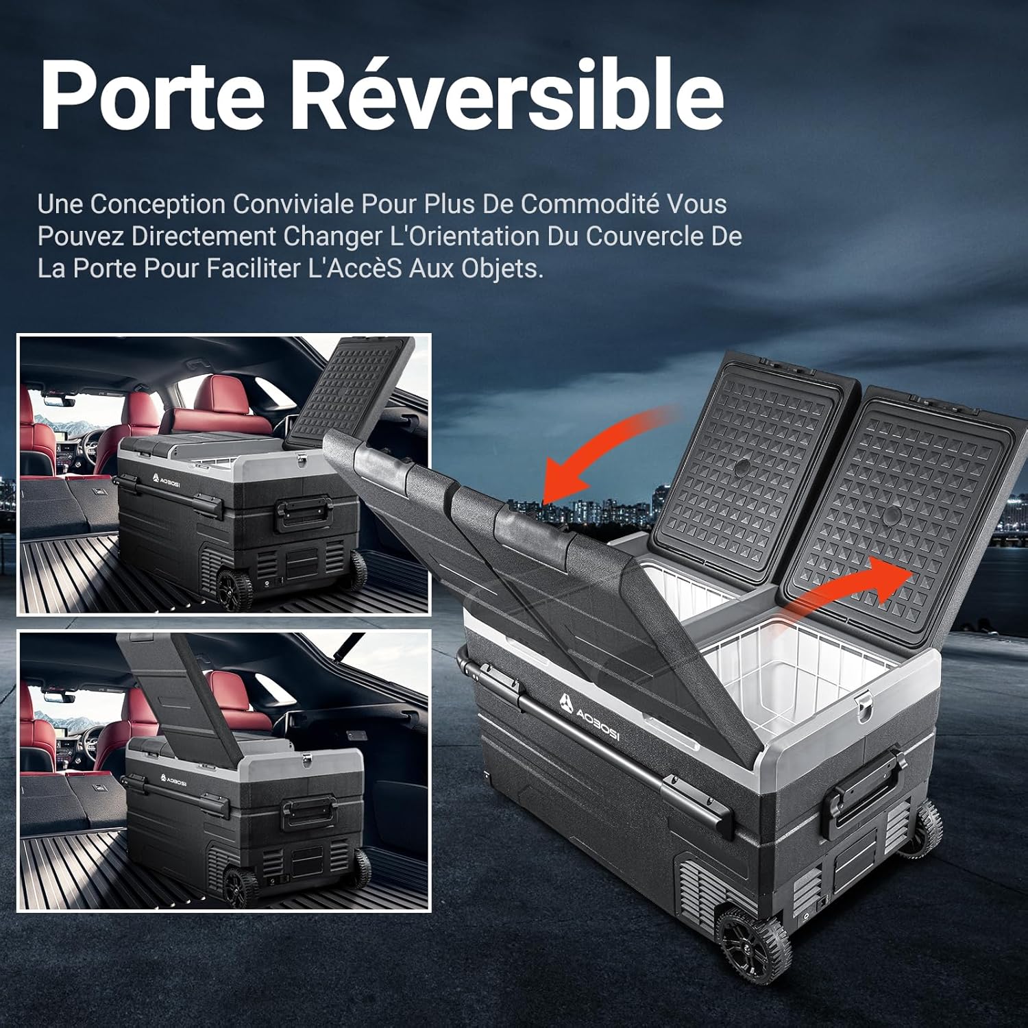 115L Glaciere Electrique Double Zone,Glaciere a Compression WiFi APP,12 V/24 V et 100-240 V Frigo Camping,-20 鈩 20 鈩pour Voiture,Camion,Bateau,Camping,Car,Caravanes,Voyageant,Maison