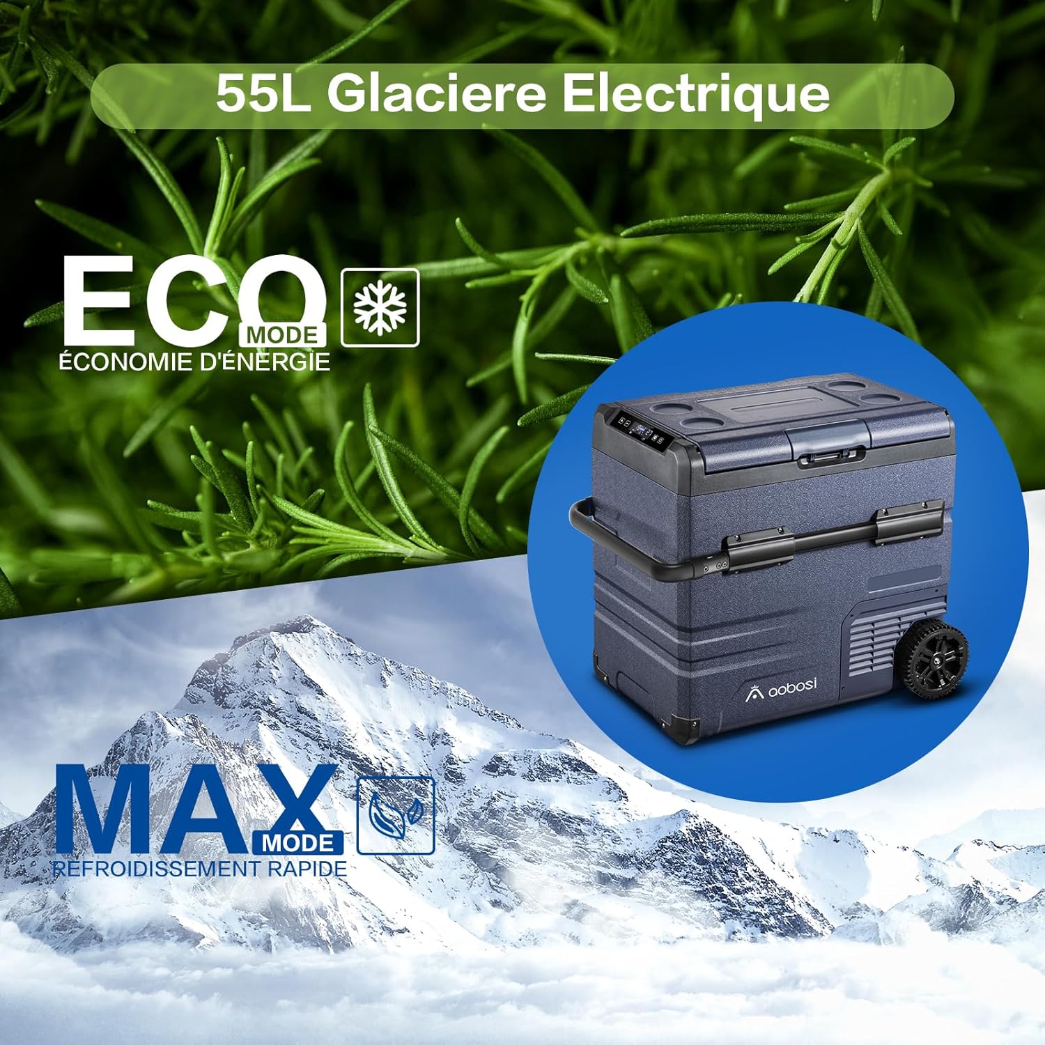 115L Glaciere Electrique Double Zone,Glaciere a Compression WiFi APP,12 V/24 V et 100-240 V Frigo Camping,-20 鈩 20 鈩pour Voiture,Camion,Bateau,Camping,Car,Caravanes,Voyageant,Maison