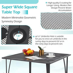 AECOJOY 3 Pieces Patio Dining Set, , Outdoor Furniture with 2 Rocking Patio Chairs and 1 Square Patio Metal Table